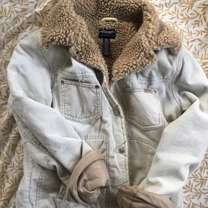 American eagle Sherpa white corduroy Jacket